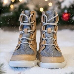 Sorel Explorer Next Joan Tawny Moonstone Suede Waterproof Boots